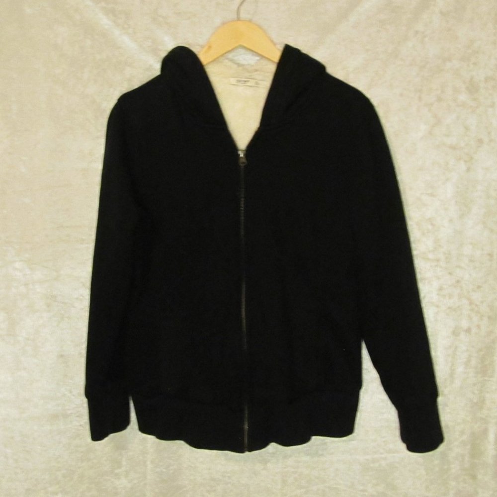 Old Navy Black Jacket with White Faux Fur Inside